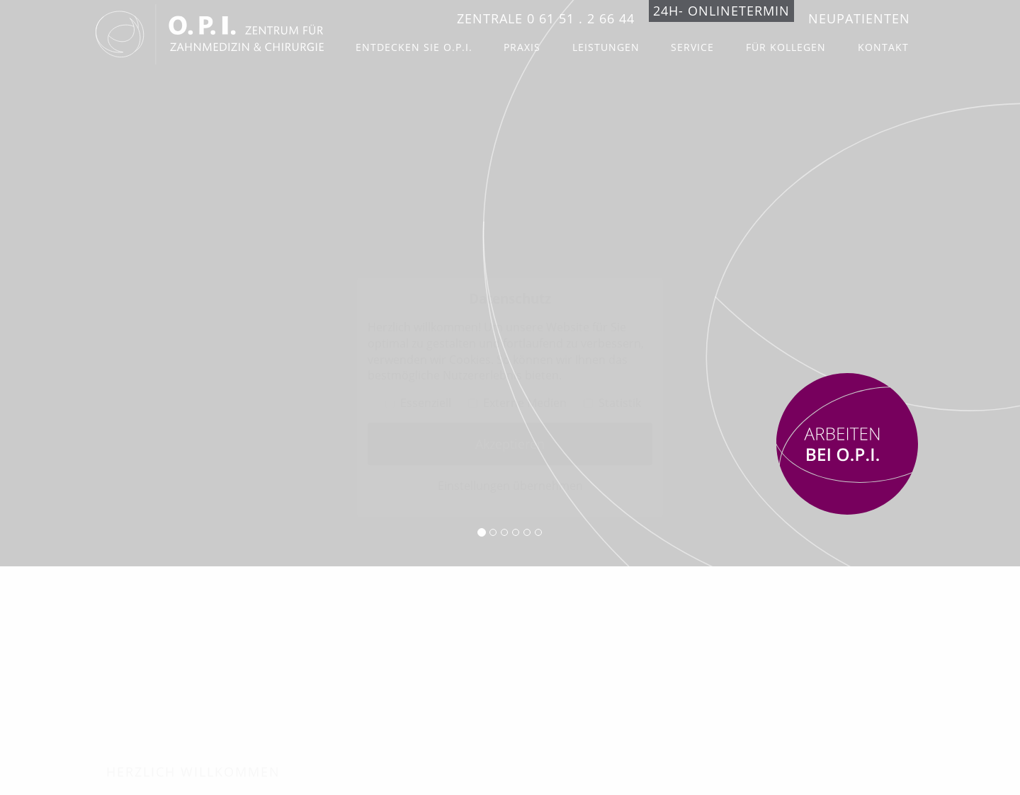 Aktuelle Website-Vorschau von O.P.I. Zentrum für Zahnmedizin und Chirurgie
