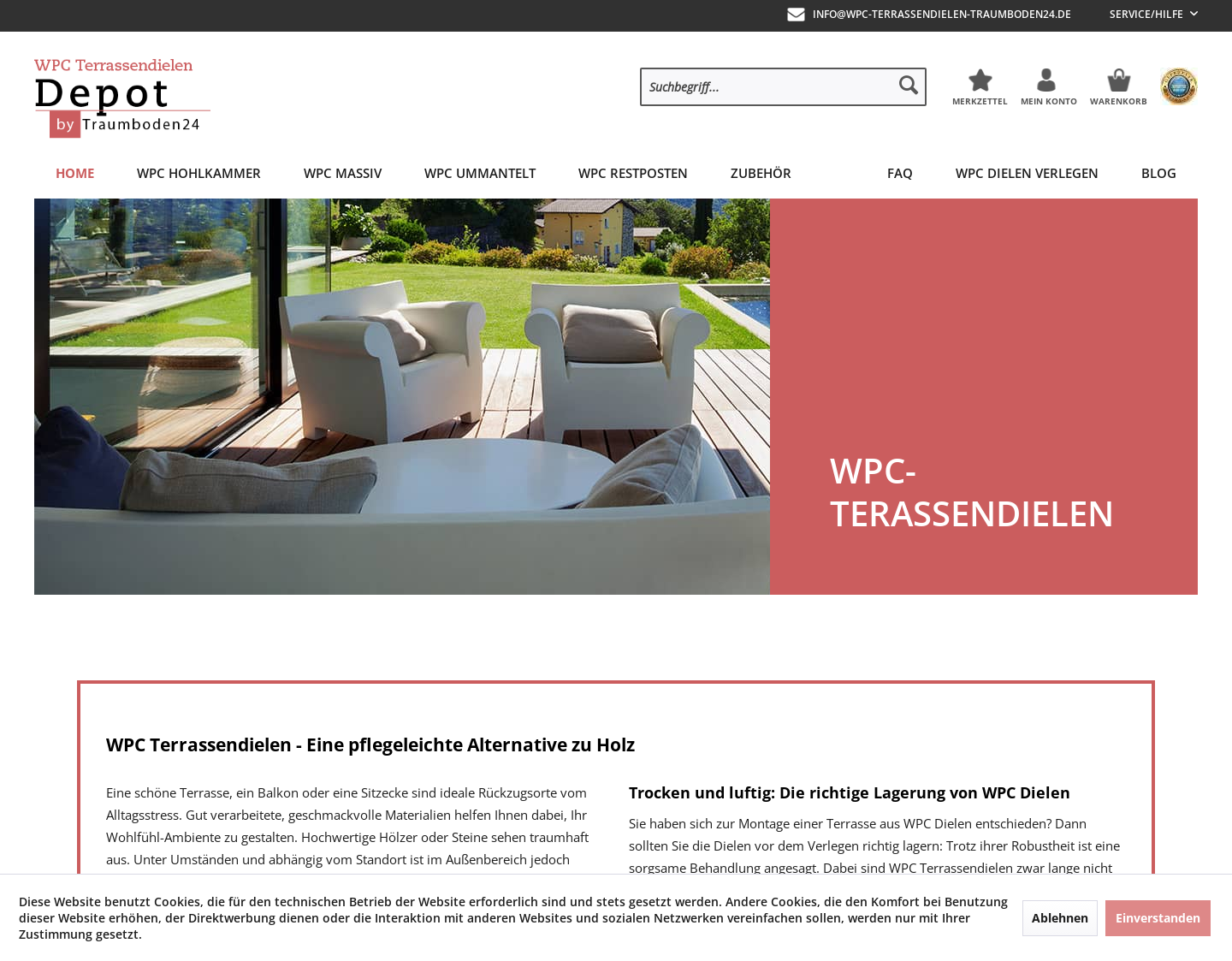 Aktuelle Website-Vorschau von WPC Terrassendielen Depot