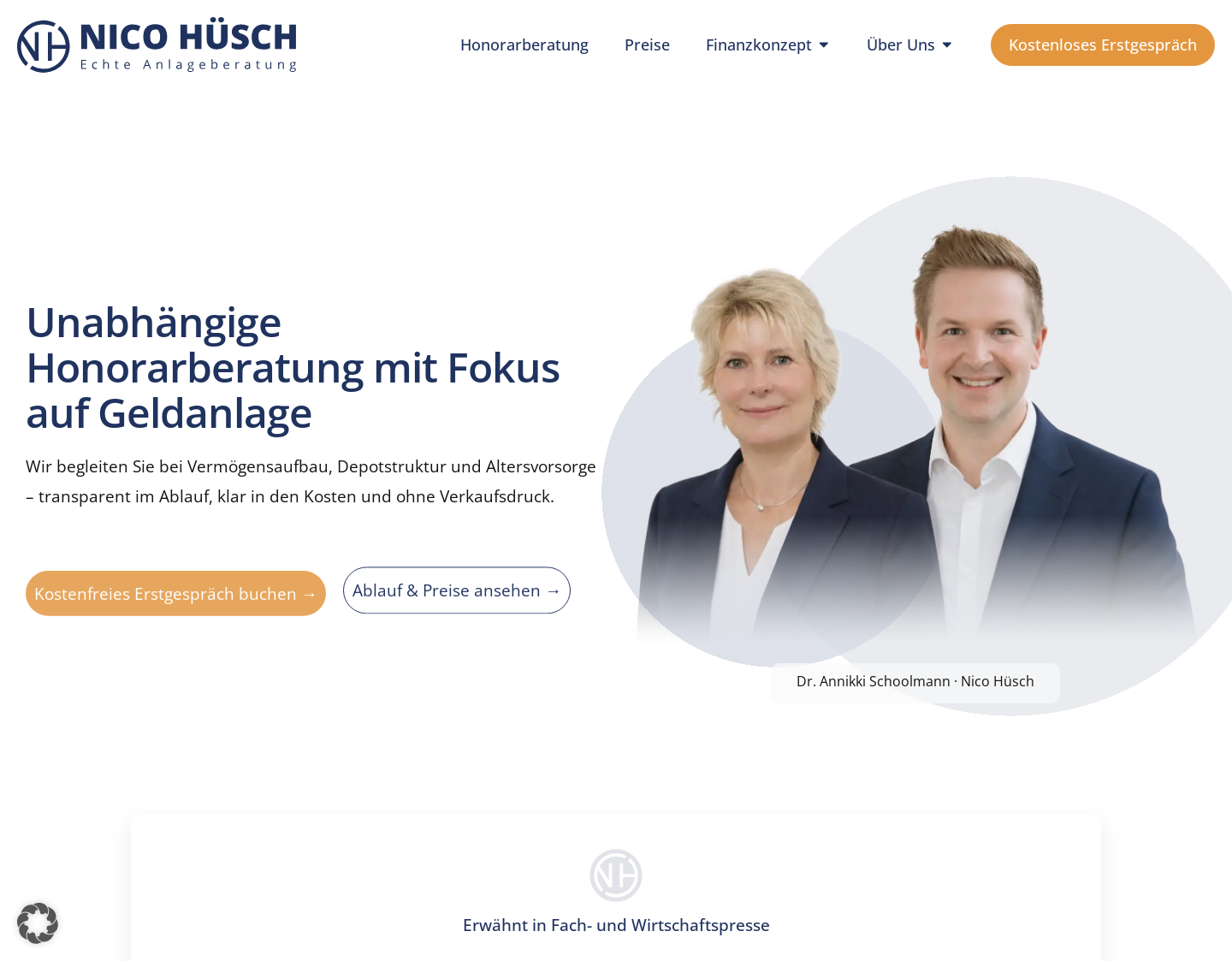 Aktuelle Website-Vorschau von Nico Hüsch GmbH