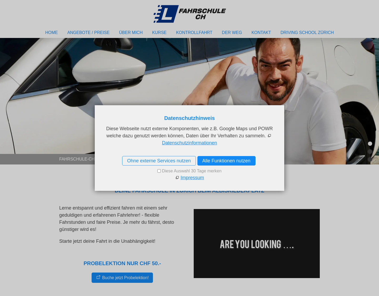 Aktuelle Website-Vorschau von Fahrschule