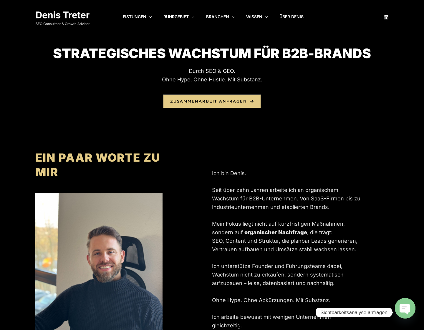 Aktuelle Website-Vorschau von JustDenis - Online Marketing Freelancer