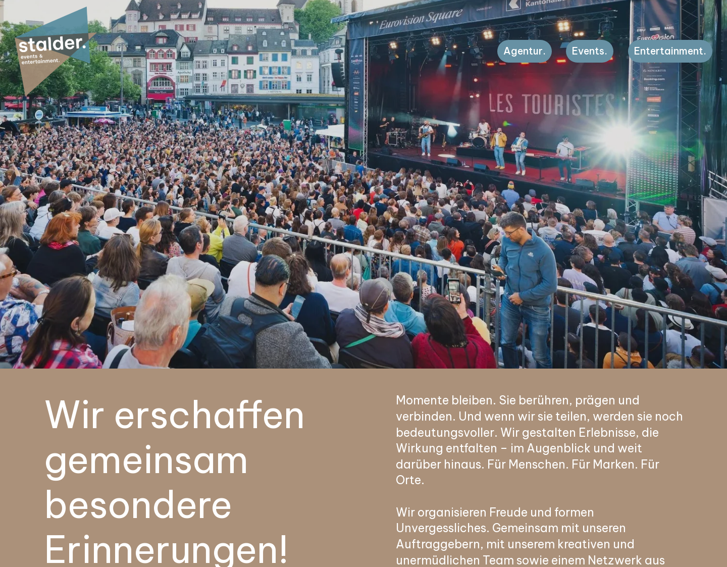 Aktuelle Website-Vorschau von Patrick Stalder - Schweizer Eventagentur aus Basel