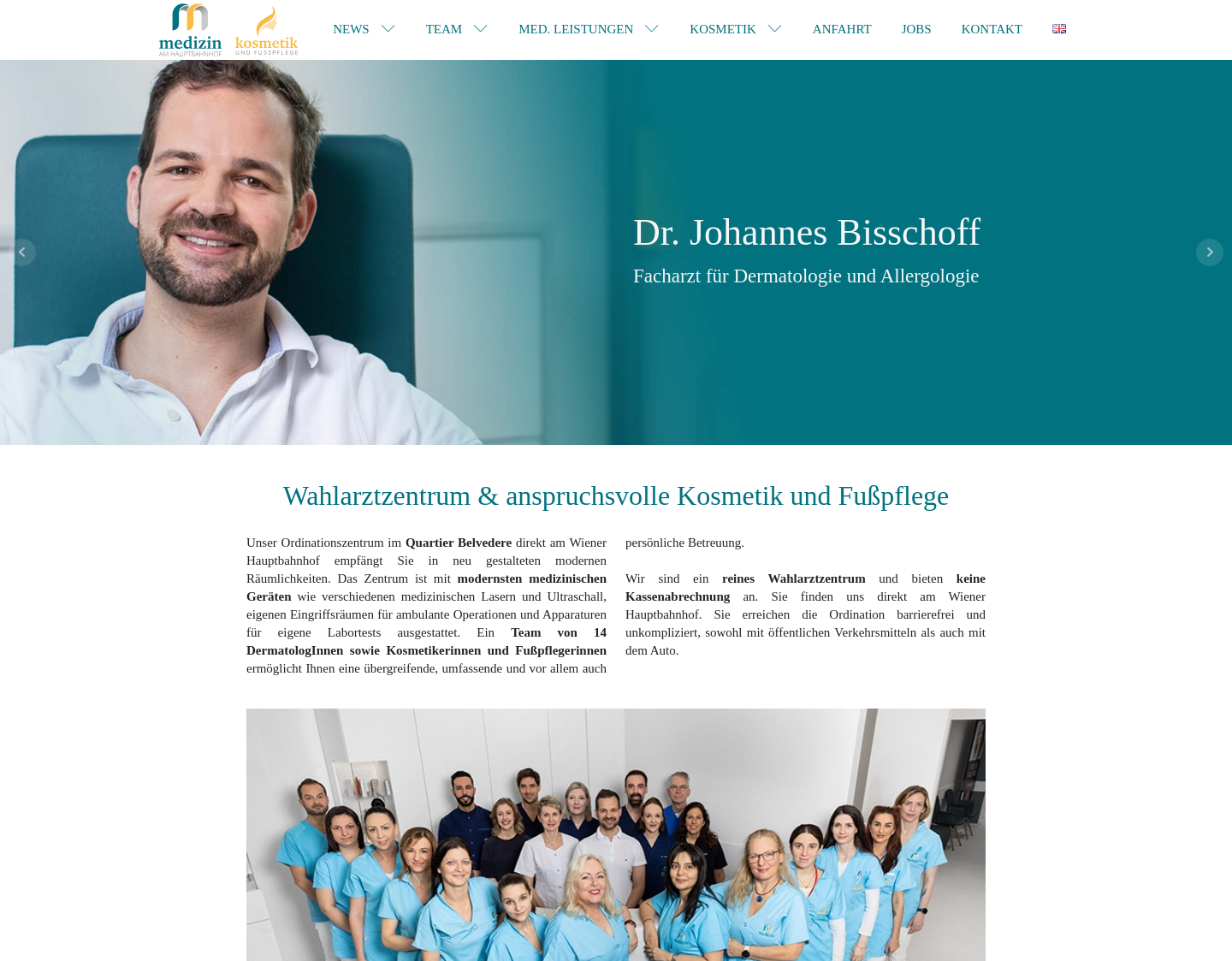 Aktuelle Website-Vorschau von Medizinische Kosmetik und Podologie Wien