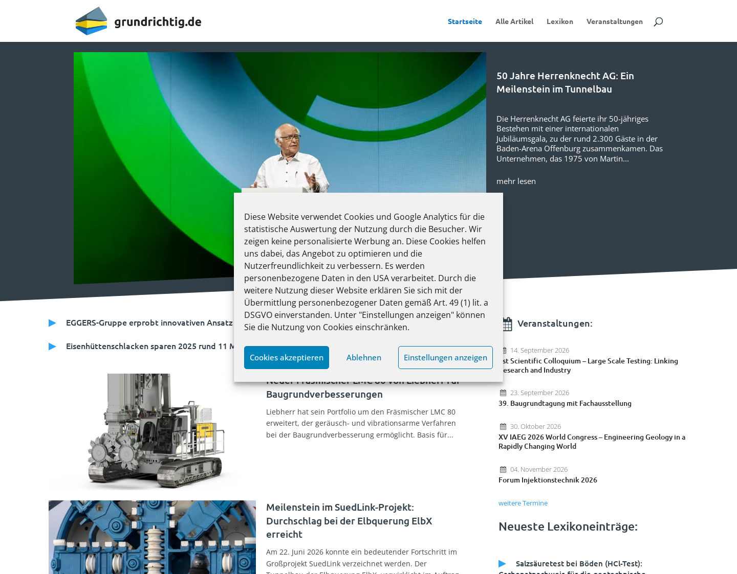 Aktuelle Website-Vorschau von Grundrichtig