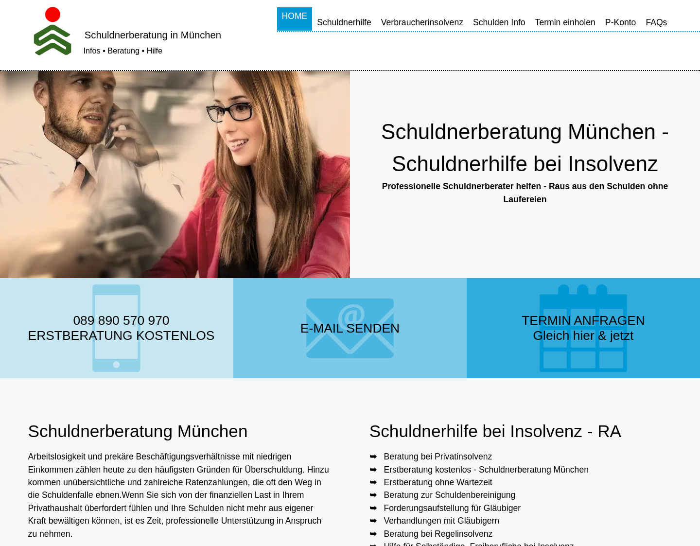 Aktuelle Website-Vorschau von Schuldnerberatung München