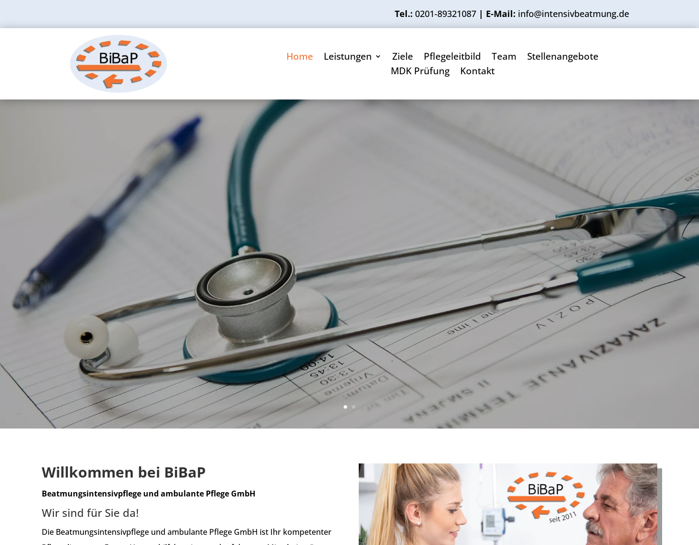 Aktuelle Website-Vorschau von BiBaP Beatmungsintensivpflege und ambulante Pflege