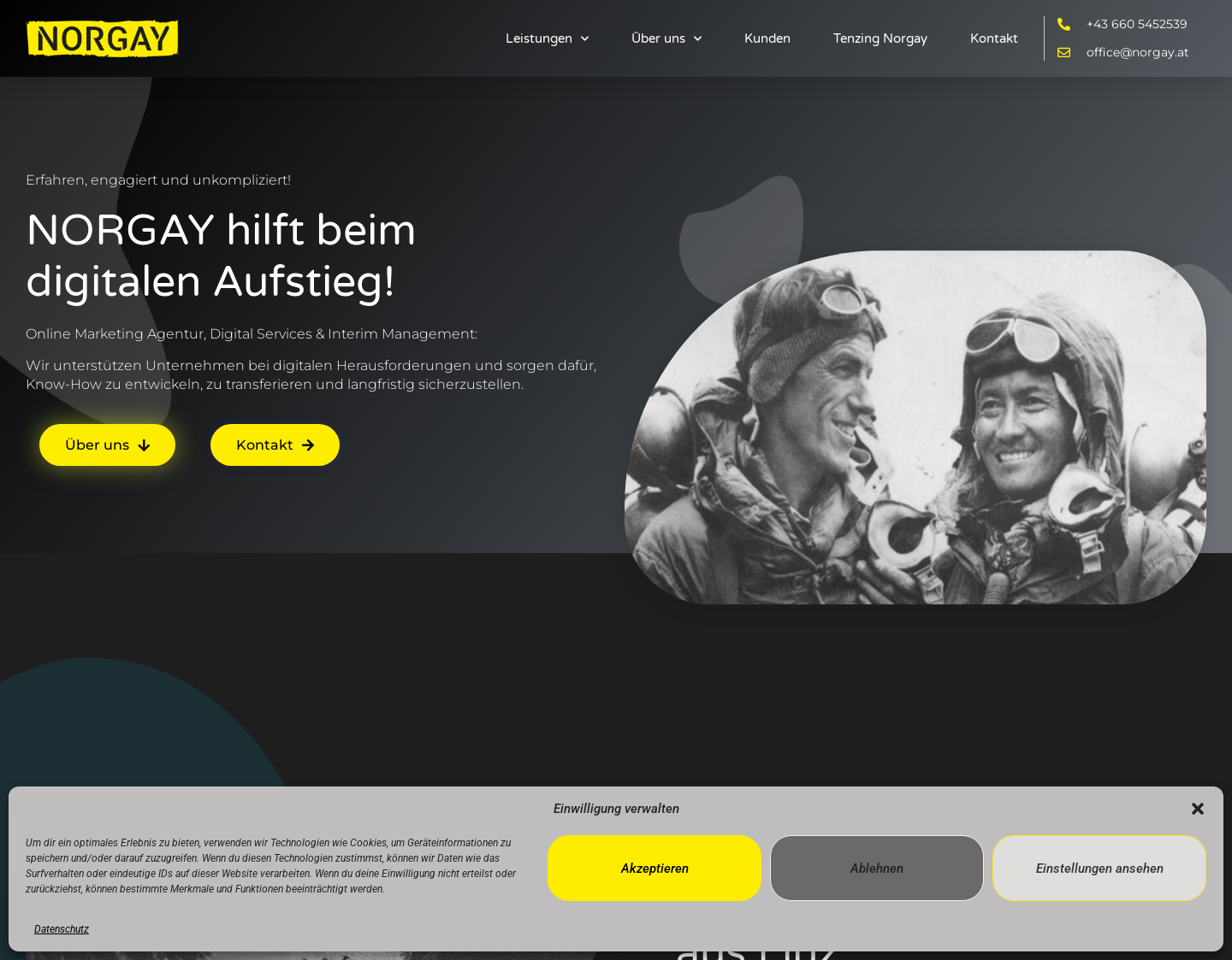 Aktuelle Website-Vorschau von NORGAY - Online Marketing Agentur