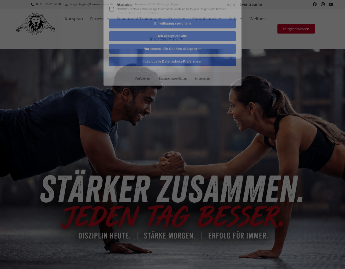 Aktuelle Website-Vorschau von Löwen Fitness Langenhagen