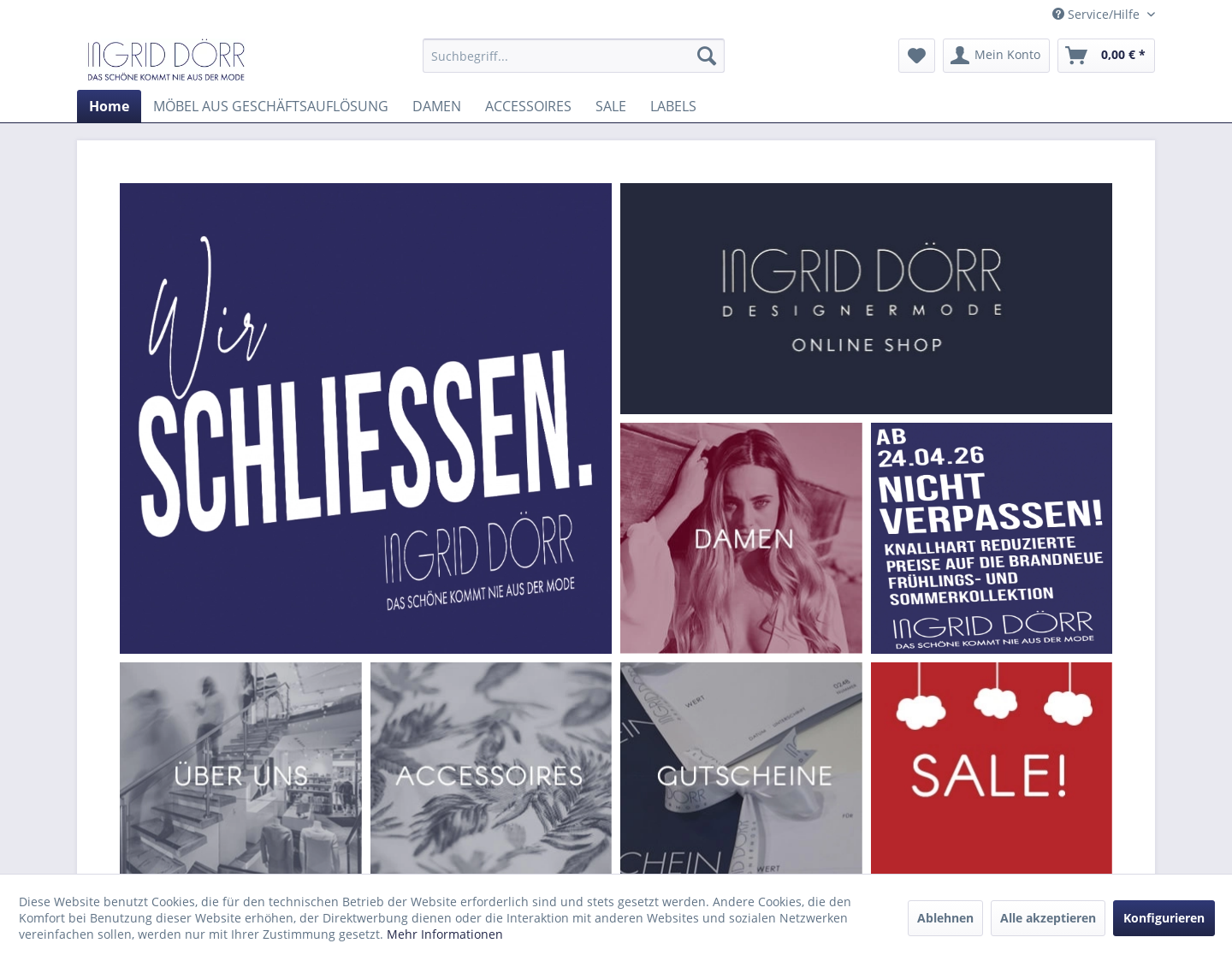 Aktuelle Website-Vorschau von Dörr Designermode