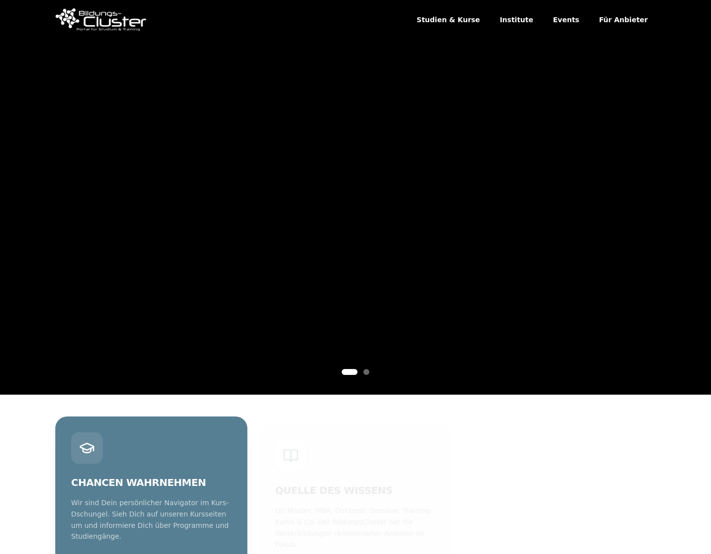 Aktuelle Website-Vorschau von BildungsCluster - österreichische Weiterbildungen