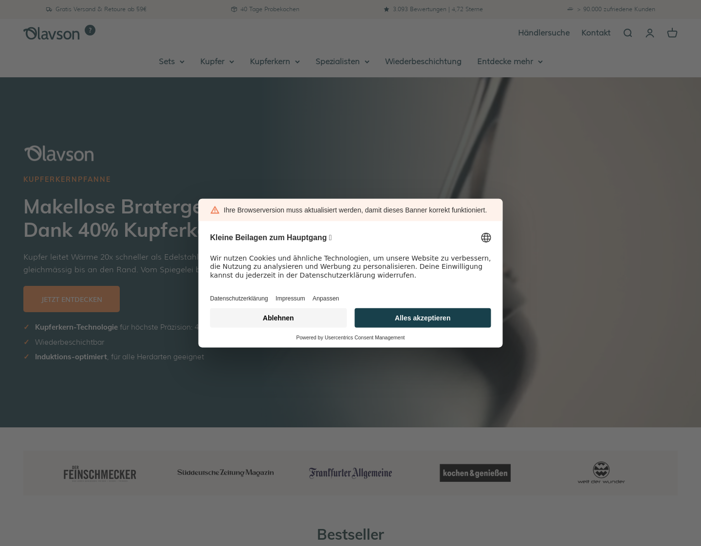 Aktuelle Website-Vorschau von myOlav
