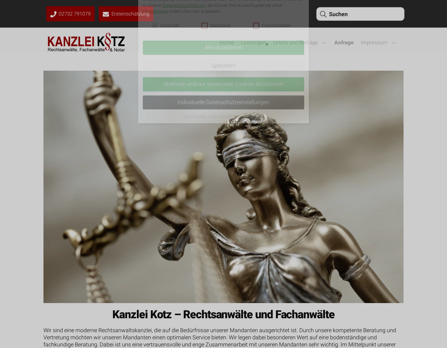Aktuelle Website-Vorschau von Rechtsportal Rechtsanwälte Kotz