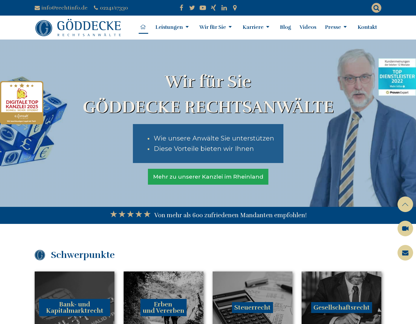 Aktuelle Website-Vorschau von GÖDDECKE RECHTSANWÄLTE