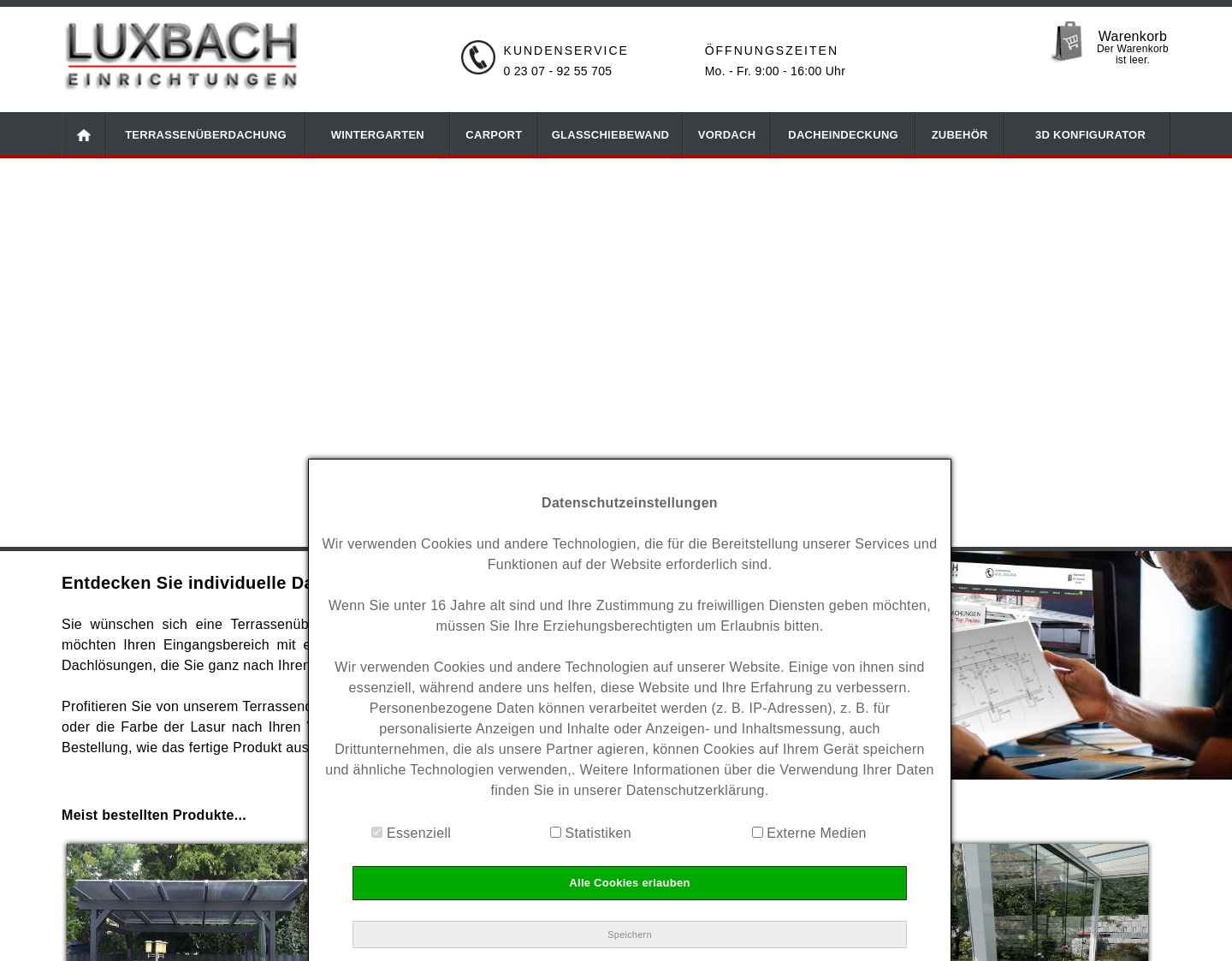 Aktuelle Website-Vorschau von Luxbach