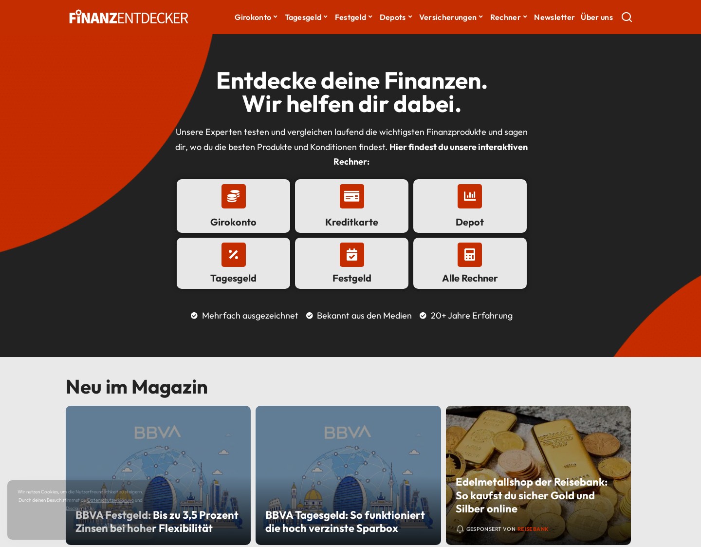Aktuelle Website-Vorschau von Finanzentdecker