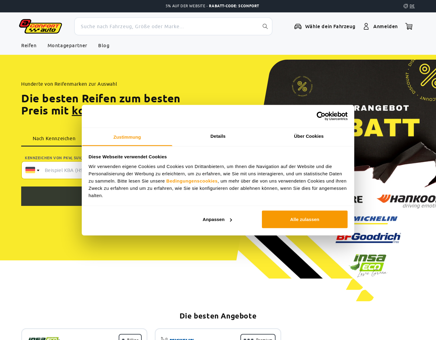 Aktuelle Website-Vorschau von Confortauto Deutschland