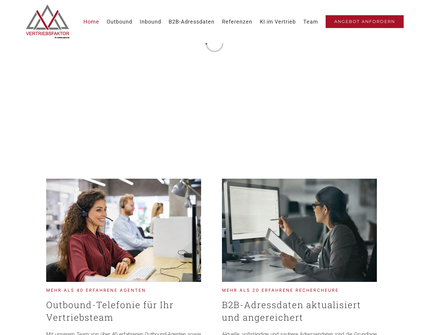 Aktuelle Website-Vorschau von Vertriebsfaktor by consulimus