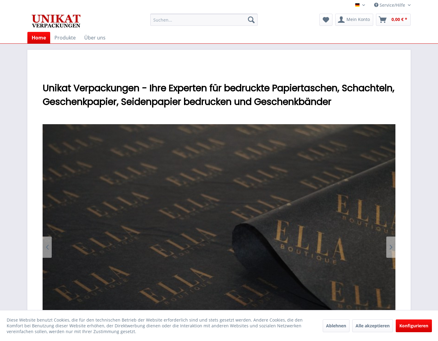 Aktuelle Website-Vorschau von Unikat Verpackungen